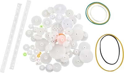 HALJIA 75 Type Plastic Gears Kit for DIY Models - Crown, Worm, Double, Single
