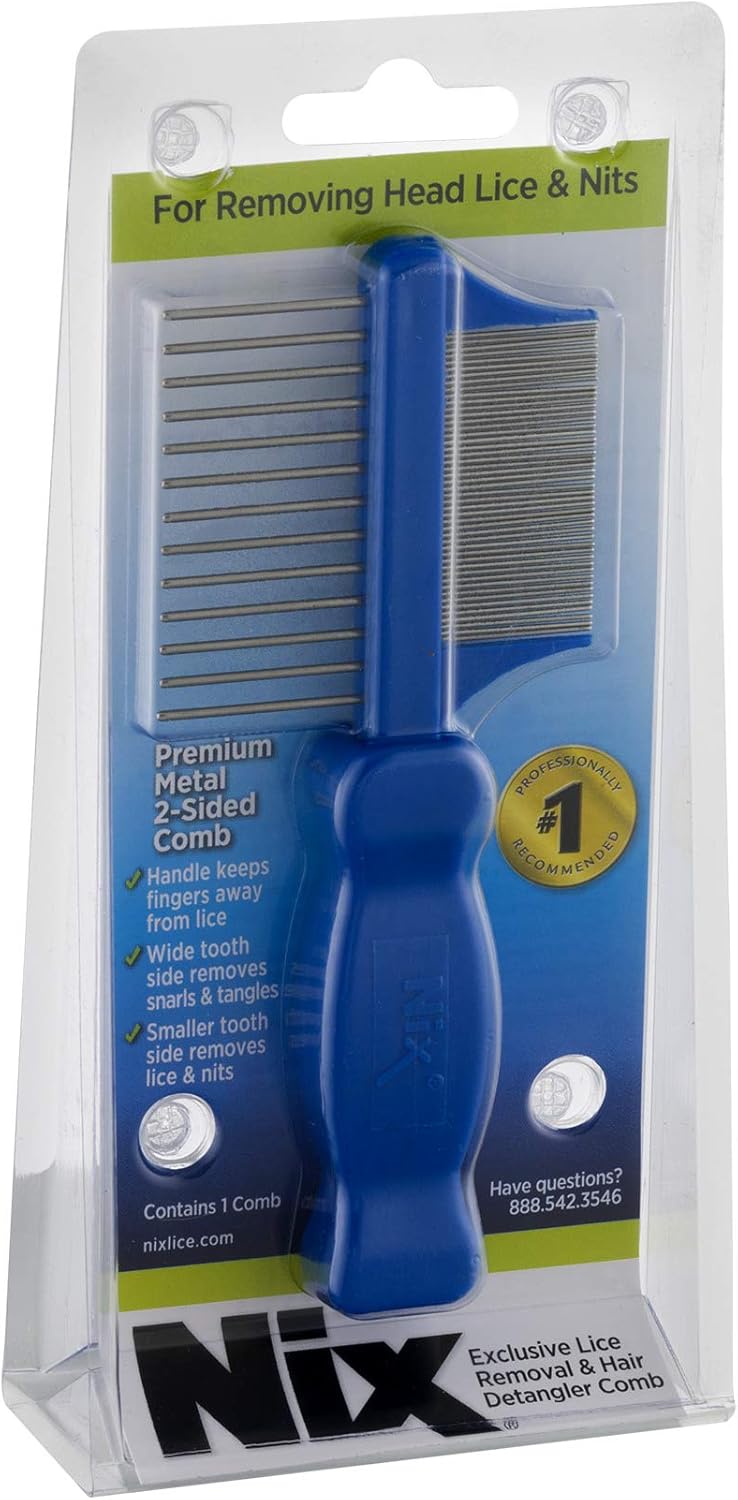 Amazon Com Nix Premium Metal 2 Sided Lice Removal Comb Designed