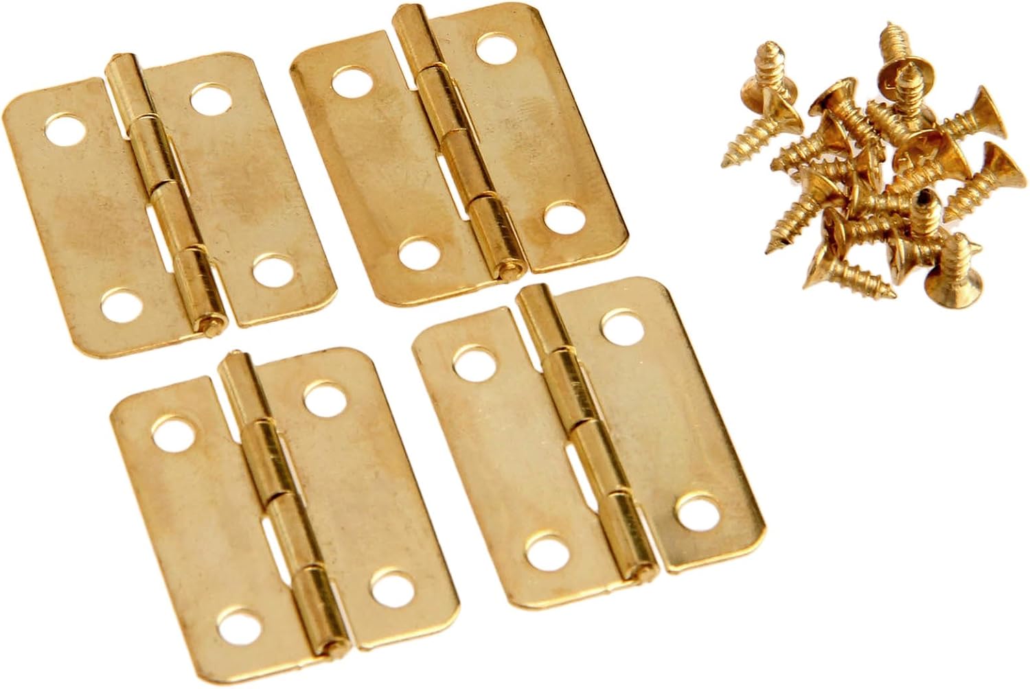 4Pcs 0.94"x 0.71" Mini Metal Hinges Jewellery Box Tiny Trinket Miniature Furniture Cabinet Hinges