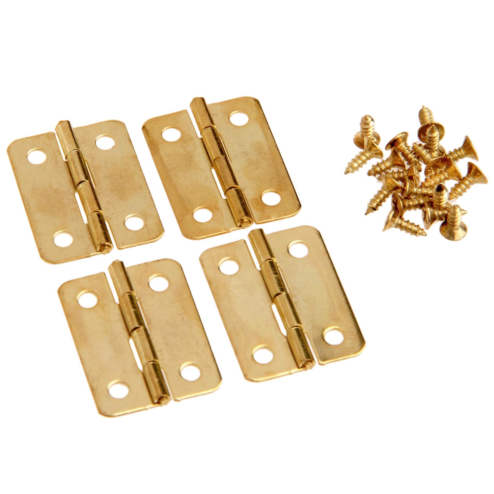4Pcs 0.94"x 0.71" Mini Metal Hinges Jewellery Box Tiny Trinket Miniature Furniture Cabinet Hinges