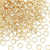UNICRAFTALE About 200pcs Gold Open Jumps Rings 18 Gauge Connector Rings Stainless Steel Metal Jump Ring Jewelry Connectors for DIY Jewelry Making 6mm