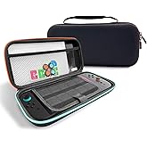 Carrying Case for Nintendo Switch 2 (2025) - Portable Protective Travel Case for Switch 2 Accessories, 2 Screen Protectors, Thumb Grip Caps, 10 Game Card Storage, Black