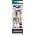 KoolMore Commercial One Glass Door Display Upright Beverage Refrigerator Cooler Merchandiser - 12 Cu. Ft [Black] (MDR-1GD-12C)