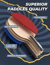 Glymnis Table Tennis Set with Retractable Net Bats Balls Storage Bag view 2