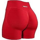 AUROLA Influence Workout Shorts for Women,2.5 3.5 4.5 5.5 6.5 No Roll Up Squat Proof Scrunch Seamless Compression Gym Short