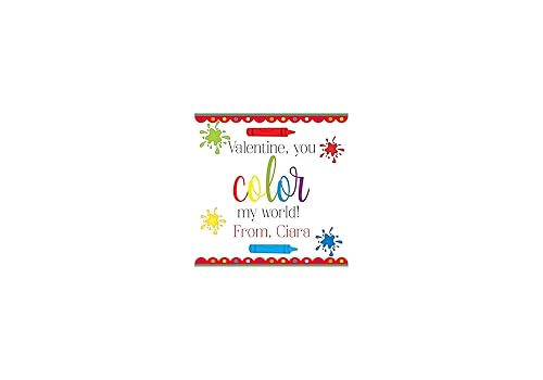 Amazon Com Valentine You Color My World Crayon Valentine Art Valentine s Valentine s School Valentine s Set Of 12 s Handmade