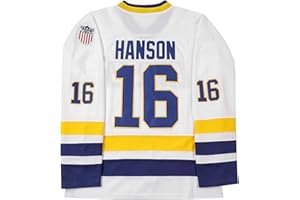 YWIES Youth Hanson Brothers Steve Charlestown Chiefs Slap Shot White Moive Hockey Jersey Stitched Letters and Numbers S-L