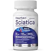 Hourten Advanced Sciatic Nerve Support Relief: Alpha Lipoic Acid - 18 in 1 Sciatica Supplements - Vitamin B Complex - Made in USA (120 Capsules)