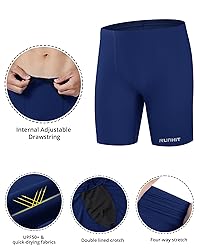 Runhit Swim Jammers for Men Square Leg Quick Dry
