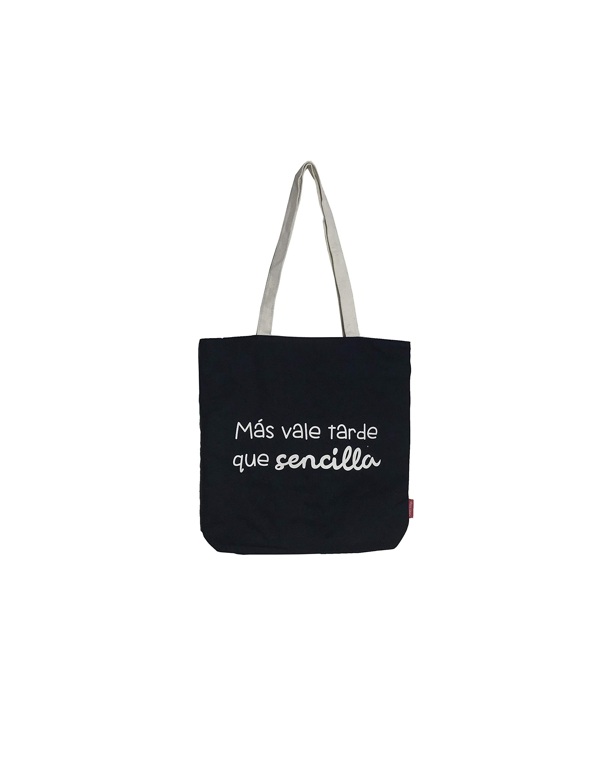 Econanos Hellobags2019 Canvas & Beach Tote Bag, 38 cm, Black (Negro)