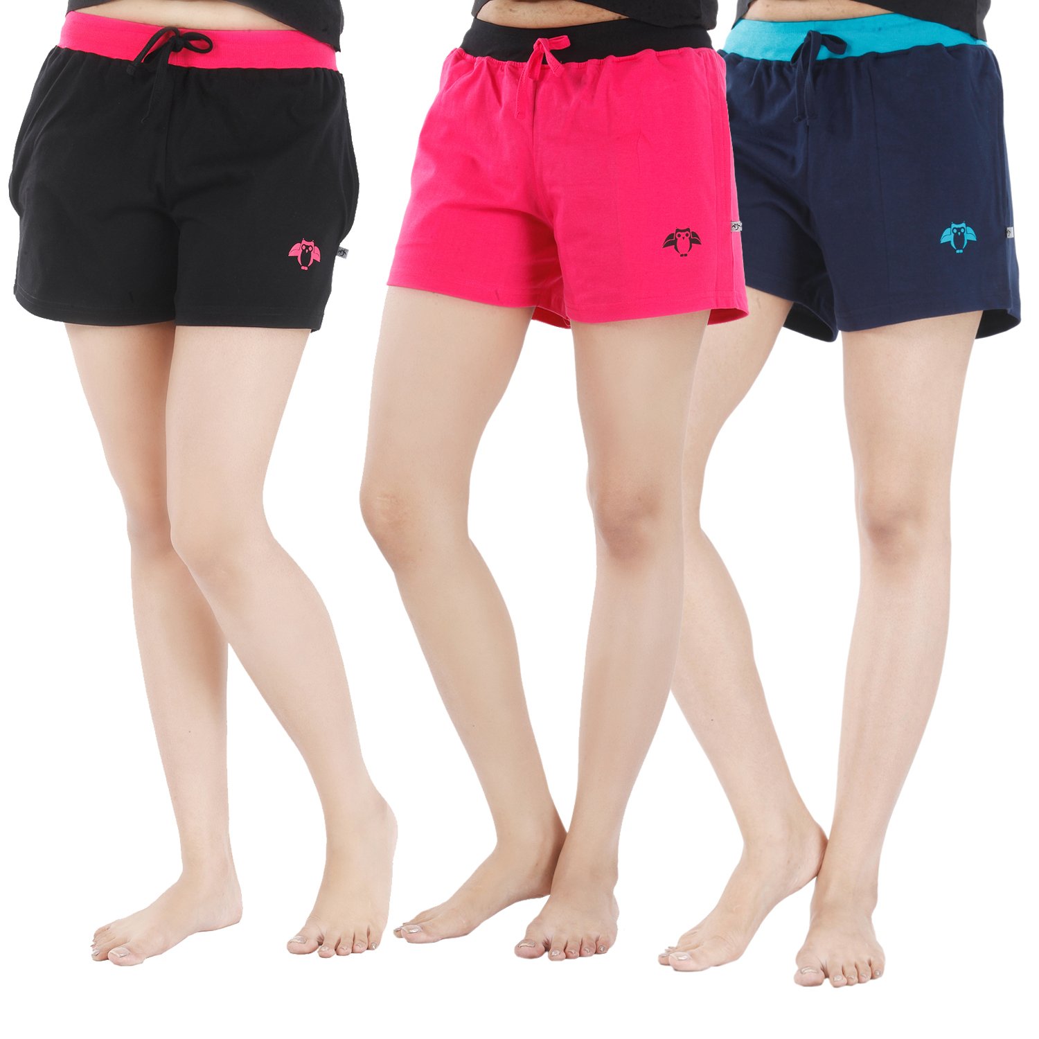 nite flite athletic cotton hot shorts-pack of 3