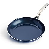 Blue Diamond 10" Nonstick Frying Pan Skillet, Diamond Infused PFAS & PTFE-Free Ceramic Pot, Dishwasher & Oven Safe, Stay Cool Handle, Durable Non Toxic Metal Utensil Safe, Egg & Omelet Pan, Blue