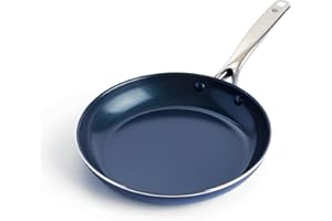 Blue Diamond CC001597-001 Toxin Free Ceramic Nonstick Safe Open Frypan, 10'', Blue