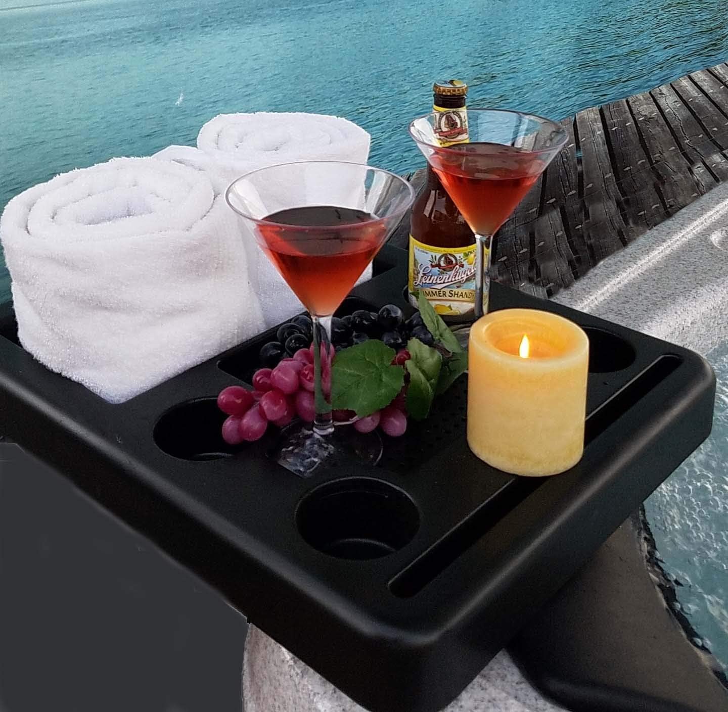 Hot Tub Towel Holder, Snack Tray, Phione and Tablet Stand Amazon.co.uk