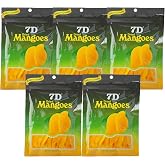 Dried Mangoes 7D Export Quality Dried Fruit Naturally Sweet Mango Snack 80g, Pack of 5