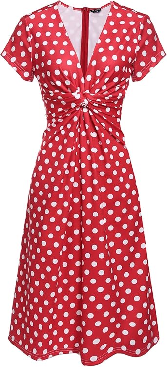 red short one piece dress