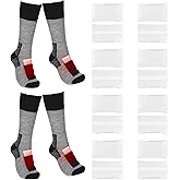 JenPen 2 Pairs Socks with 20 Foot Warmer Pocket, Thick Cotton Mid Calf Acrylic Blend Thermal Socks for Top of Foot, Up to 8 Hours Heating, Men Women Indoor Outdoor Winter Gifts Feet & Toe Use