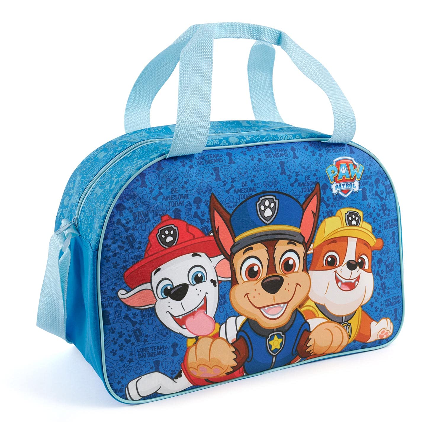 Paw Patrol Duffle Bag for Children - Shoulder Bag for Kids Gym Travel and Leisure - Spacious and Practical Sports Bag for Little Boys with Chase Marshall Rubble - Blue - 28x41.5x21 cm - Perletti