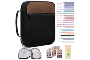 PPEEN Bible Cover Bible Case for Men Canvas Carrying Cases Book Protector Case Bible Bag with Durable Handle Study Supplies Accessories Christian Gifts (Brown+Black, Large)