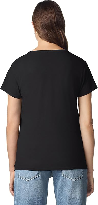 Lot de 2 t-Shirts à col en V en Coton épais pour Femme, Noir, XX-Large