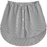 OBBUE Women's Mini Adjustable Shirt Extender Removable Layering Half Length Underskirt with Buttons