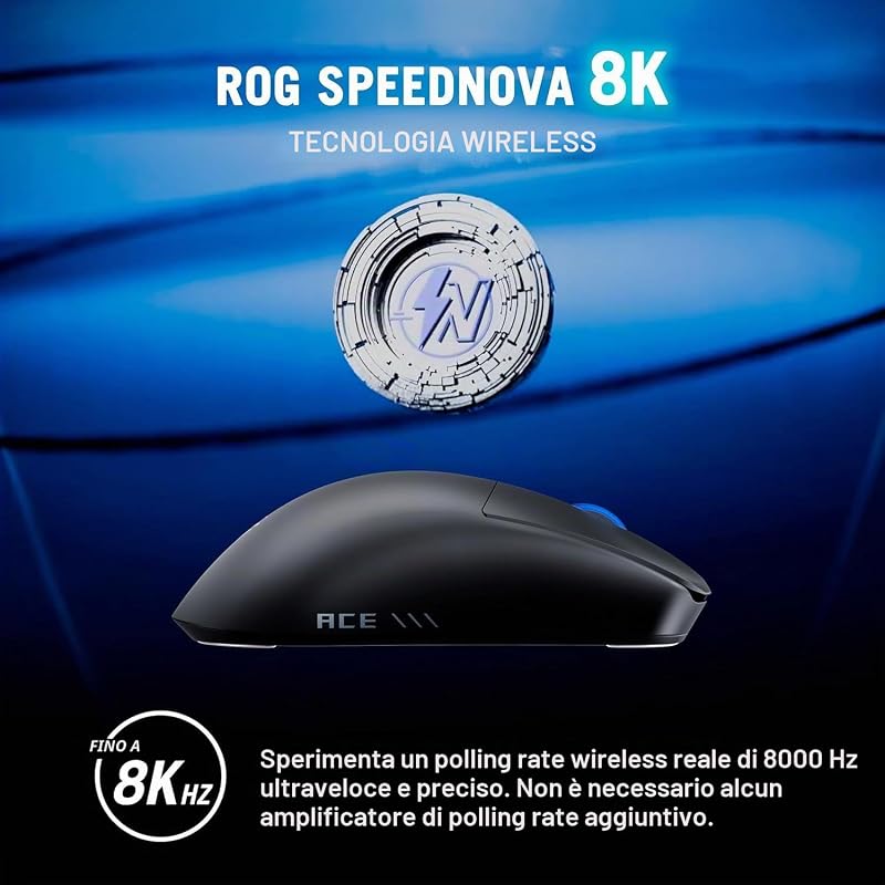 ROG HARPE II ACE, Mouse da Gaming Senza Fili, Nero