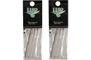 LSTYLE x Laro Dart Shafts: Plastic Nylon Shaft - for Soft Tip and Steel Tip Darts - (6 Shafts Total) - Milky White 330 (Long/Medium)