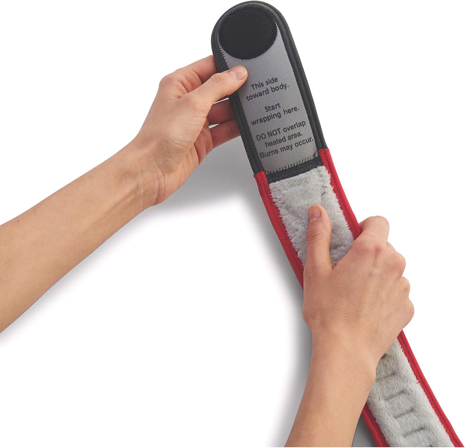 Sunbeam Flexfit Heating Pad Wrap for Pain Relief Customized Heating Pad for Multiple Areas Of The Body 3 Heat Settings With 2 Hour Auto-off 42 X 2.5", Grey/Red: Health & Personal Care