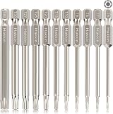 Hakkin Torx Bit Set 11Pcs S2 Steel 75mm Magnetic T6-T40 1/4 Hex view 1