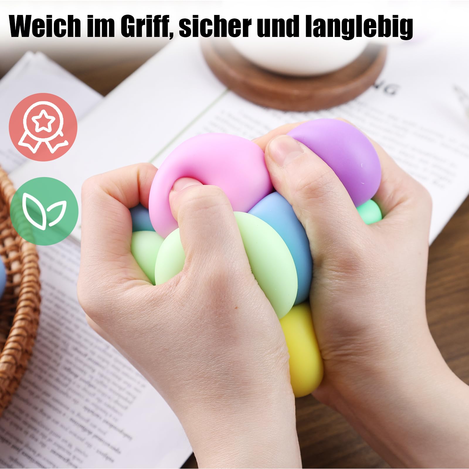 Koogel 20 Stück Stress Ball, Anti Stress Ball 10 Farben Quetschball Stressabbau Spielzeug für Kinder Geburtstag Geschenke ADHD Autismus