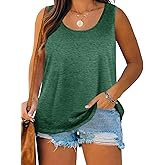 Plus Size Tank Tops for Women Summer Sleeveless Scoop Neck T-Shirts Tops Casual Tees Tunics Shirts