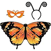 IROLEHOME Kids Butterfly-Wings Costume for Girls Fairy-Wings Toddler-Dress-Up Headband-Mask Butterfly Toys Christmas Gifts