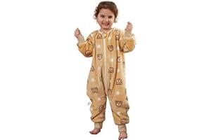 MICHLEY Flannel Baby Sleeping Bag Unisex Pajamas, Long Sleeve Zipper Wearable Sleeping Sack for Autumn Winter Boys Girls