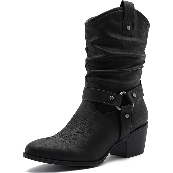 Amazon.com | GLOBALWIN Women's Black Cowboy Cowgirl Boots