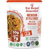 Eat Regal Ready to Eat Mexican Style Rice, 10g Protein &amp; 7g Fiber per Pouch, 1.5 Minutes Microwave Rice, Bold Mexican-Inspired Flavor, Non-GMO Ingredients, Gluten-Free, Halal &amp; Kosher, BPA-Free Pouch, 8.8 oz Pack of 7