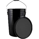 Champion Sports 6 Gallon Bucket with Padded Soft Seat Lid - Durable Construction - Balls Not Included - Ideal for Baseball, Softball, T-Ball, Practice Balls, and Lacrosse – Black