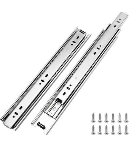 TCH Hardware 10" Inch 100 LB Steel Full Extension Ball Bearing Drawer Slides - Kitchen Cabinet Desk Draw - View #5