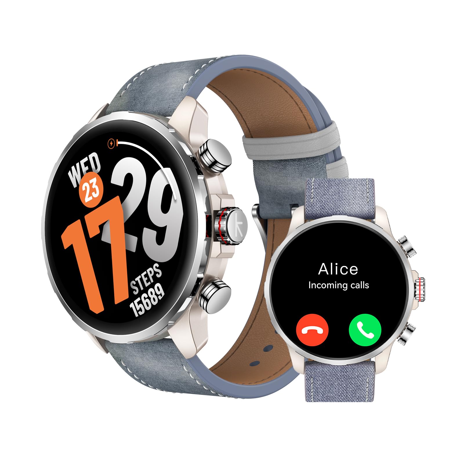 Photo 1 of *MISSING CHARGER**
Smart Watch for Men Women with GPS, Make/Answer Calls, 1.5" AMOLED Fitness Tracker with Heart Rate SpO2 Monitor, 5ATM Waterproof, Sleep & Activity Tracking Smartwatch for Android Phones iPhone