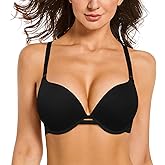 Rasback Women's Push Up Bra Add 2 Cup Sizes Super Deep V Plunge Padded Bra Comfort Support Underwire Back Smoothing Bras