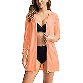 Women's UPF 50+ Swim Cover Up Sun Protection Hoodie Long Jacket SPF Lightweight Beach Cover Ups for Women