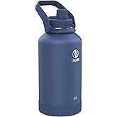 Takeya Actives Water Bottle with Spout Lid - Bottle with Double Stainless Steel Insulation - Dishwasher Safe & BPA-Free - Bottle with Spout Lid & Removable Bumper - 64 oz, Midnight Blue