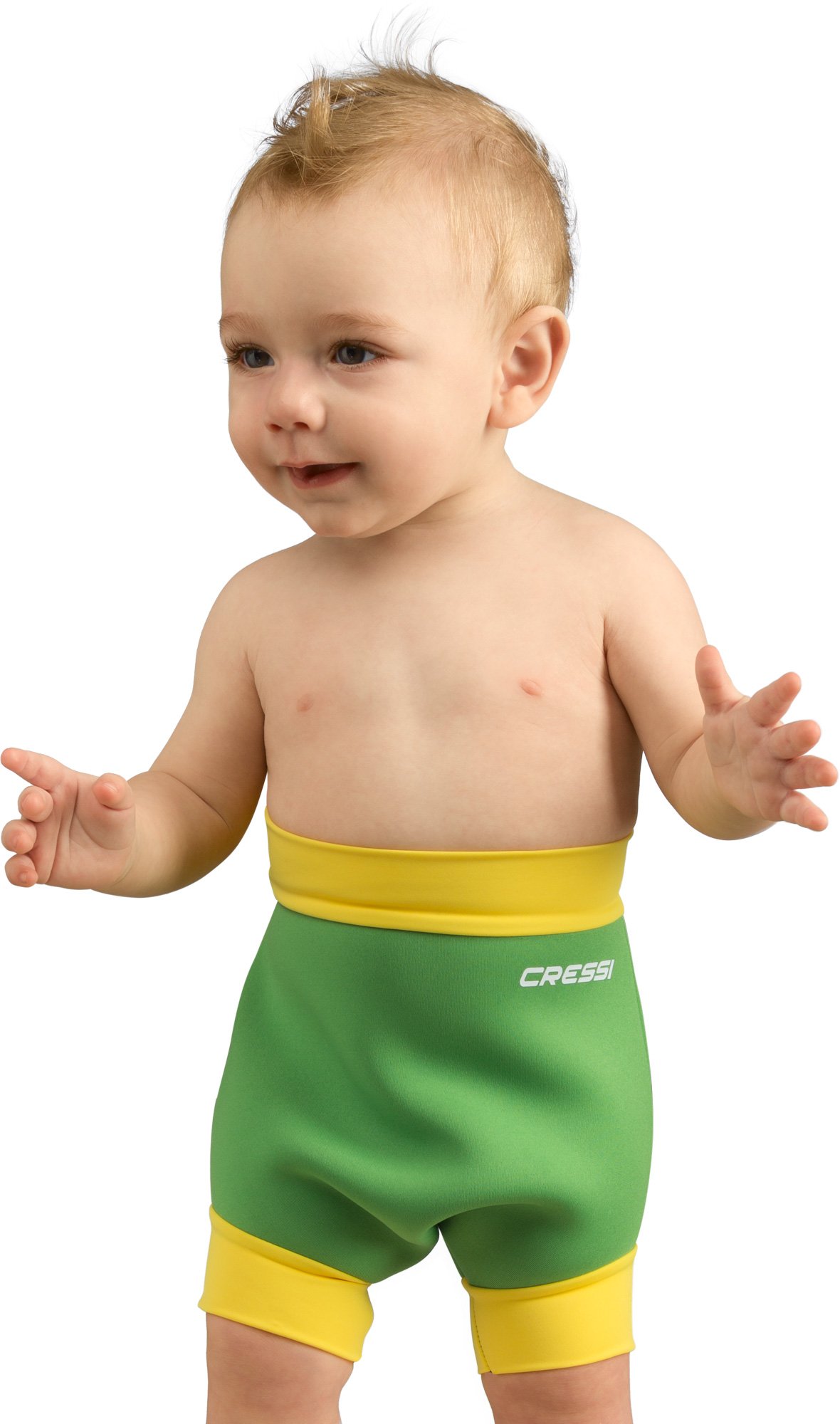 Cressi Kids Reusable Swim Nappy Thermal Swimwear - Green/Yellow, Medium/3 - 8 Months