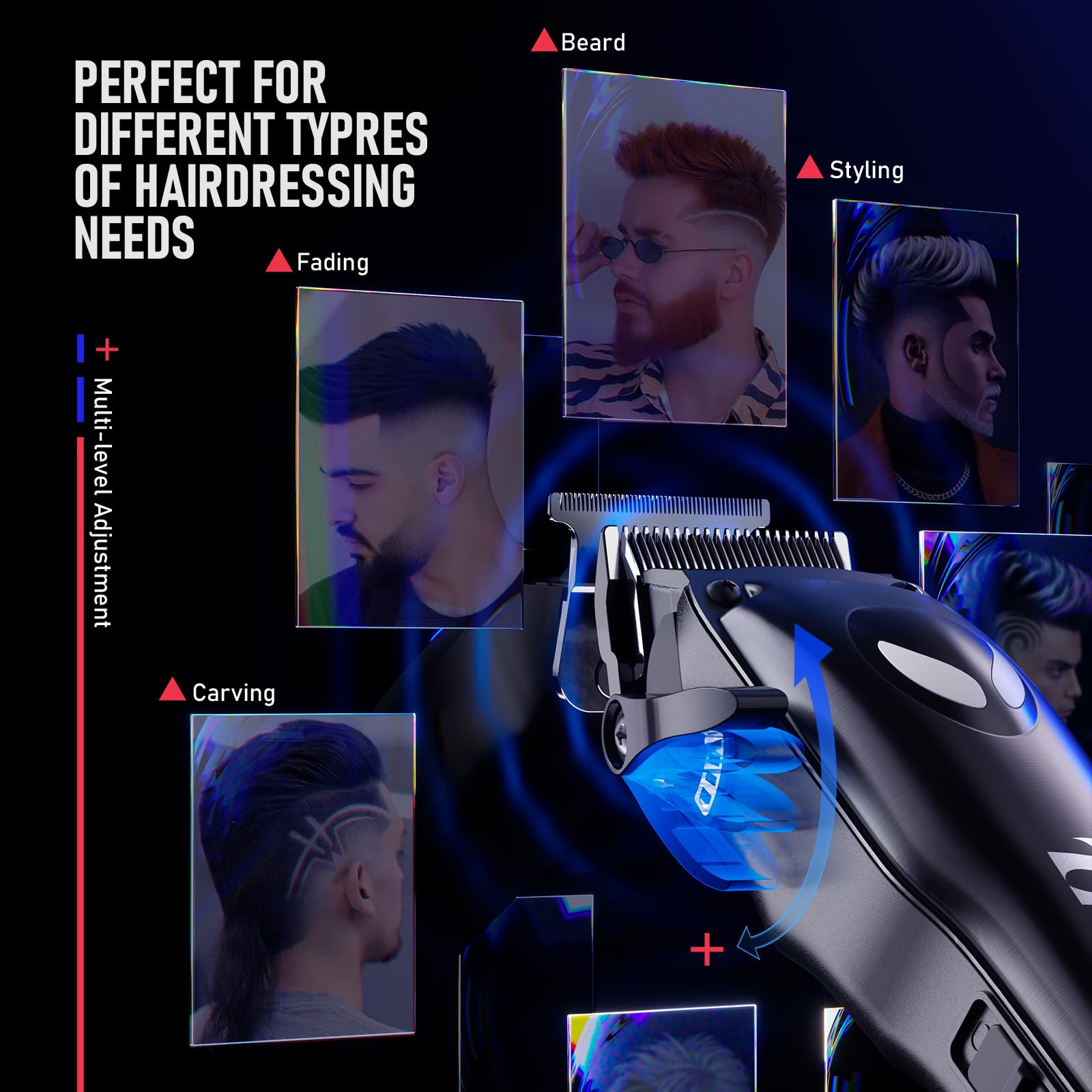 SUPRENT Hair Clippers for Men Professional – 7500 RPM Cordless Hair Cutting Kit, Electric Clippers and Trimmer Combo Set, Rechargeable Haircut Kit for Barber & Home Use