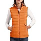 MAGCOMSEN Women's Puffer Vest Lightweight Stand Collar Zip 4 Pockets Puffy Vests Sleeveless Quilted Padded Outerwear