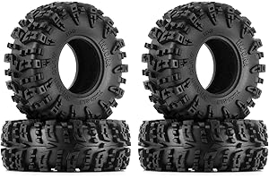 INJORA 1.3" Wheel Tires - S5 Swamp Claw Mud Terrain Tires for TRX4M SCX24 1/18 1/24 RC Crawler Car, 70 * 27mm(T1319)
