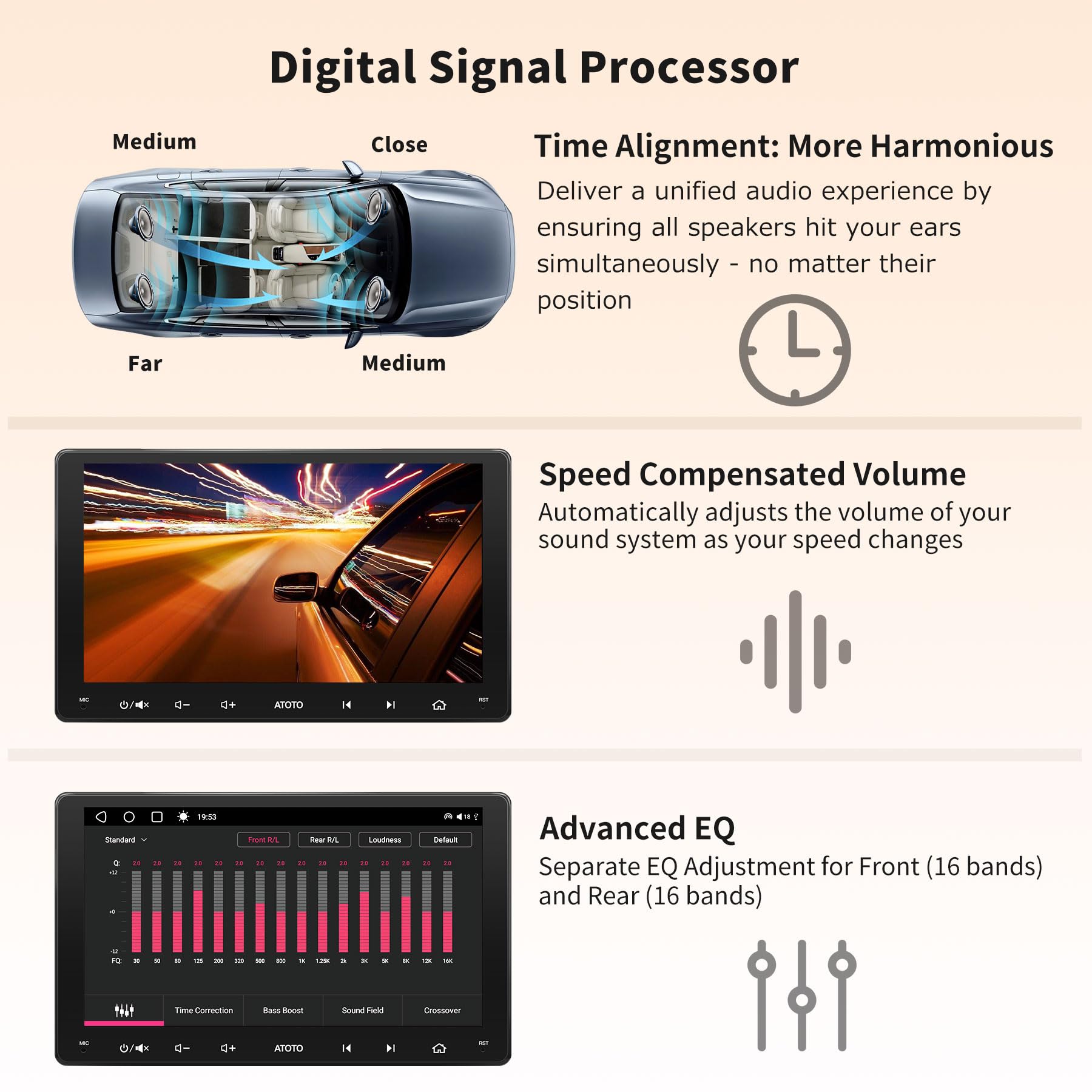 ATOTO S8 8-core 9 inch QLED Double Din Android Car Stereo, Wireless CarPlay & Android Auto, Built-in 4G,WiFi/BT/USB Tethering, 2 Bluetooth, 4G+32G Car Radio, SCVC&DSP, AI Chat, MirrorLink,S8G2094MS