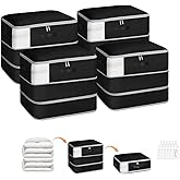 Homsorout 4 Pack Compression Storage Bags - 110L Large Capacity Comforter Storage Bag, 3-Layer Washable Ultra Space Saving Self Compression Organizer Space Bags for Blanket, Sweater, Sheet, Black