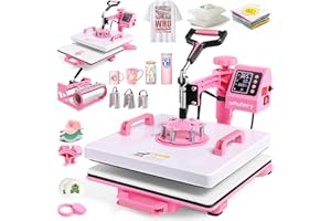 Whubefy Heat Press 15x15 inch 8 in 1 with 30OZ Tumbler Press, Slide Out 360° Swing Away Digital Shirt Press Machine, Industrial-Quality Heat Transfer Sublimation for T-Shirt/Tumbler/Mug/Hat/Cap/Plate