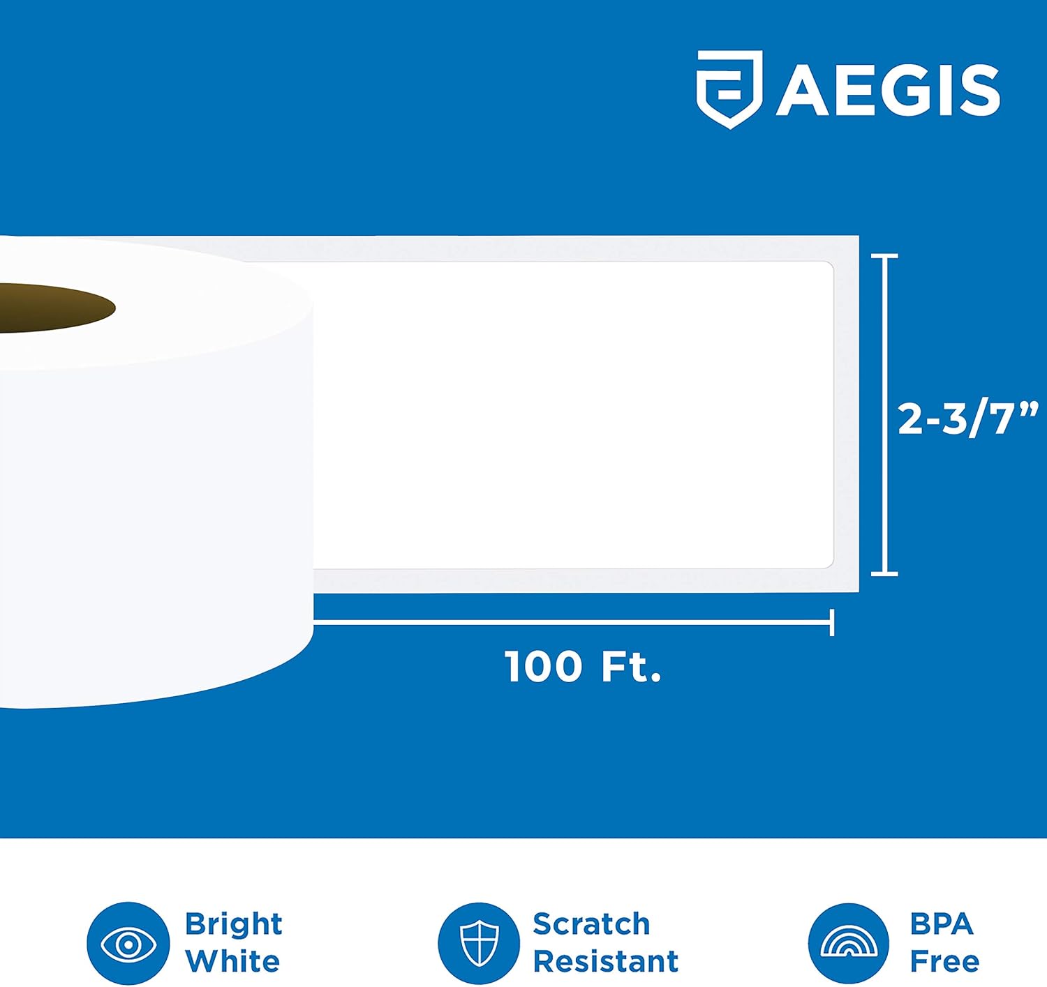 Aegis Adhesives - Compatible DK-2205 Continuous Paper Tape (2.4" X 100 Ft.) Replacement Labels, Compatible with Brother QL Label Printers - 8 Rolls + 1 Frame : Office Products