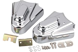 YDLMT 2pcs Motorcycle Chrome Rear Wheel Shaft Cap Side Protector Guard Axle Covers Compatible with Harley Softail Heritage Springer Standard Custom 1986-2007